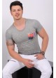 Desenli Cep Haki T-Shirt