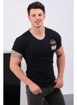 Armalı Siyah T-Shirt