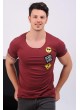Emoji Armalı Bordo T-Shirt