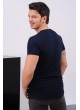 Siyah Baskı Desenli Lacivert T-Shirt