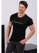 Fermuar Detay Siyah T-Shirt