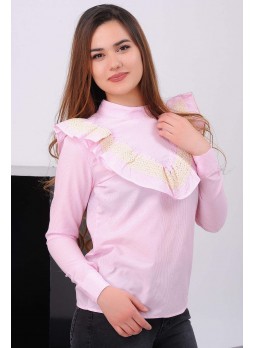 Fırfırlı Pembe Bluz