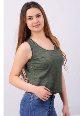 Sıfır Kol Yeşil T-shirt