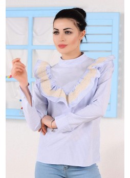 Fırfırlı Mavi Bluz