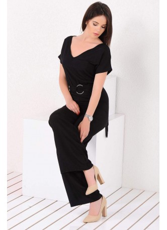 Kemerli Salaş Siyah Tulum