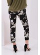 Kuş Çiçek Desenli Füme Pantolon
