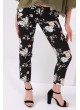 Kuş Çiçek Desenli Füme Pantolon