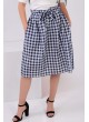 Mavi Beyaz Piti Kareli Etek