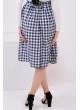 Mavi Beyaz Piti Kareli Etek