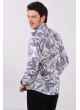 Gri Siyah Yaprak Desenli Gömlek
