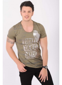 Todays Baskılı Haki T-Shirt