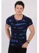 Kamuflaj Şeritli Lacivert T-Shirt