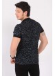 Mini Kamuflaj Desenli Siyah Polo Yaka T-Shirt
