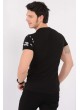 Kamuflaj Şeritli Siyah T-Shirt
