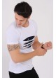 Kesikli Beyaz T-Shirt