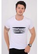 Kesikli Beyaz T-Shirt