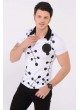 Armalı Siyah Desenli Polo Yaka Beyaz T-Shirt