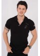 AirForce Armalı Polo Yaka Siyah T-Shirt