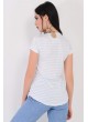 Cepli Çizgili Beyaz T-Shirt