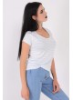 Cepli Çizgili Beyaz T-Shirt