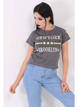 Armalı Brooklyn Füme T-Shirt