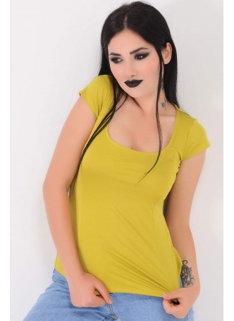 Sırt Desen Yeşil Bluz