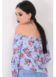 Crep Kollu Püsküllü Mavi Bluz