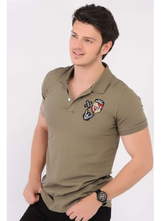 AirForce Armalı Polo Yaka Haki T-Shirt
