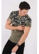 Baskı Desenli Haki T-Shirt