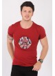 Kabartma Baskılı Kırmızı T-Shirt
