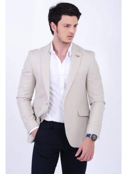 Krem Blazer Ceket