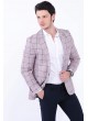 Kare Çizgili Krem Blazer Ceket