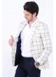 Kare Çizgili Beyaz Blazer Ceket