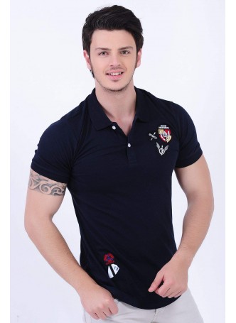 AirForce Armalı Polo Yaka Lacivert T-Shirt