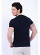 Kabartma Baskılı Lacivert T-Shirt