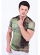 Desenli Polo Yaka Yeşil T-Shirt