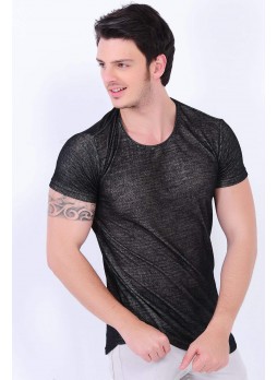 Tırtıklı Füme T-Shirt