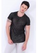 Tırtıklı Füme T-Shirt