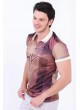 Desenli Polo Yaka Bordo T-Shirt