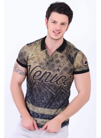 Venice Polo Yaka Füme T-Shirt