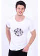 Kabartma Baskılı Beyaz T-Shirt