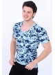 Mavi Desenli Turkuaz T-Shirt