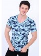 Mavi Desenli Turkuaz T-Shirt