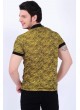 Armalı Püskürtme Desenli Polo Yaka Sarı T-Shirt
