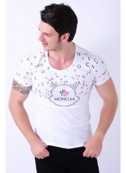 Moncler Baskılı Beyaz T-Shirt