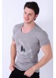 Baskılı Gri T-Shirt