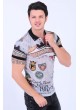 Armalı Polo Yaka Gri T-Shirt