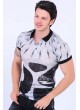 Füme Desenli Polo Yaka Krem T-Shirt