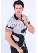 Füme Desenli Polo Yaka Krem T-Shirt