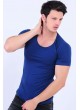 U Yaka Basic Mavi T-shirt
